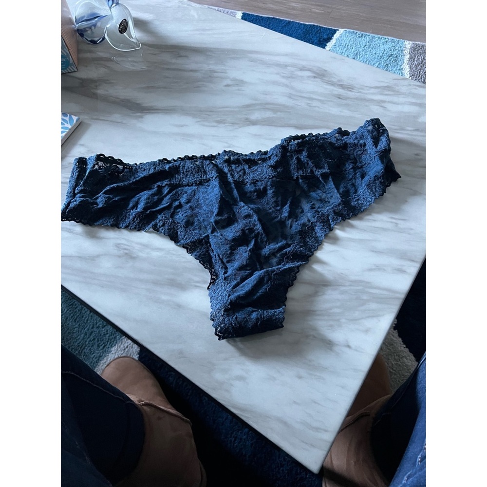 Torrid Navy Lace Thong Panty in a Size 4